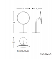  ESPEJO AUMENTO x3 Black & White COSMIC MATE